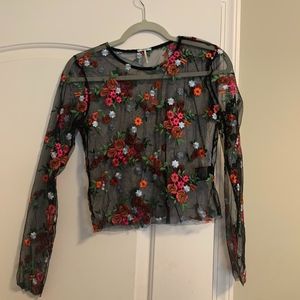 Floral Mesh Long Sleeve